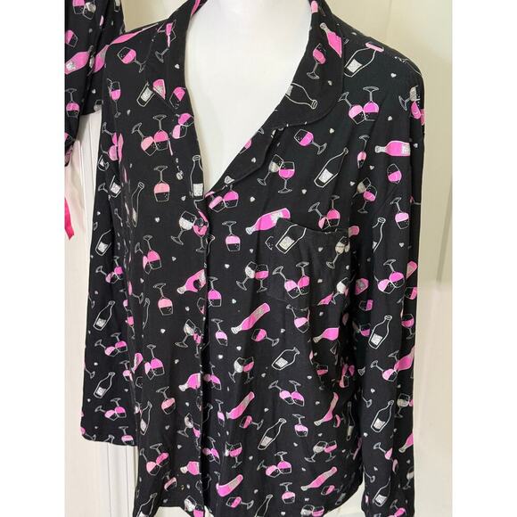 NOT A MORNING PERSON HANGOVER CLUB WINE PAJAMA SET WOMENS XL - Picture 2 of 7